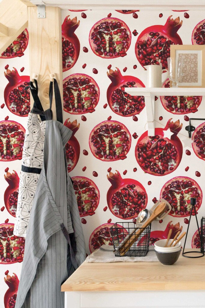 Fancy Walls self-adhesive wallpaper featuring juicy red fruit design