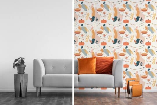 pink and orange living room peel and stick removable wallpaper