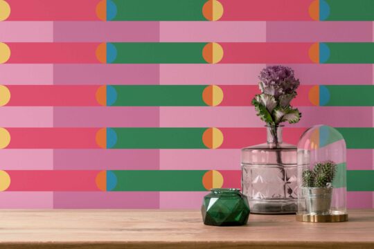 Groovy Funky Blush self-adhesive wallpaper by Fancy Walls