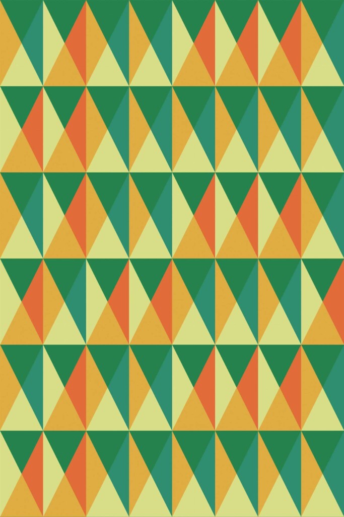 Pattern repeat of Funky triangles removable wallpaper design