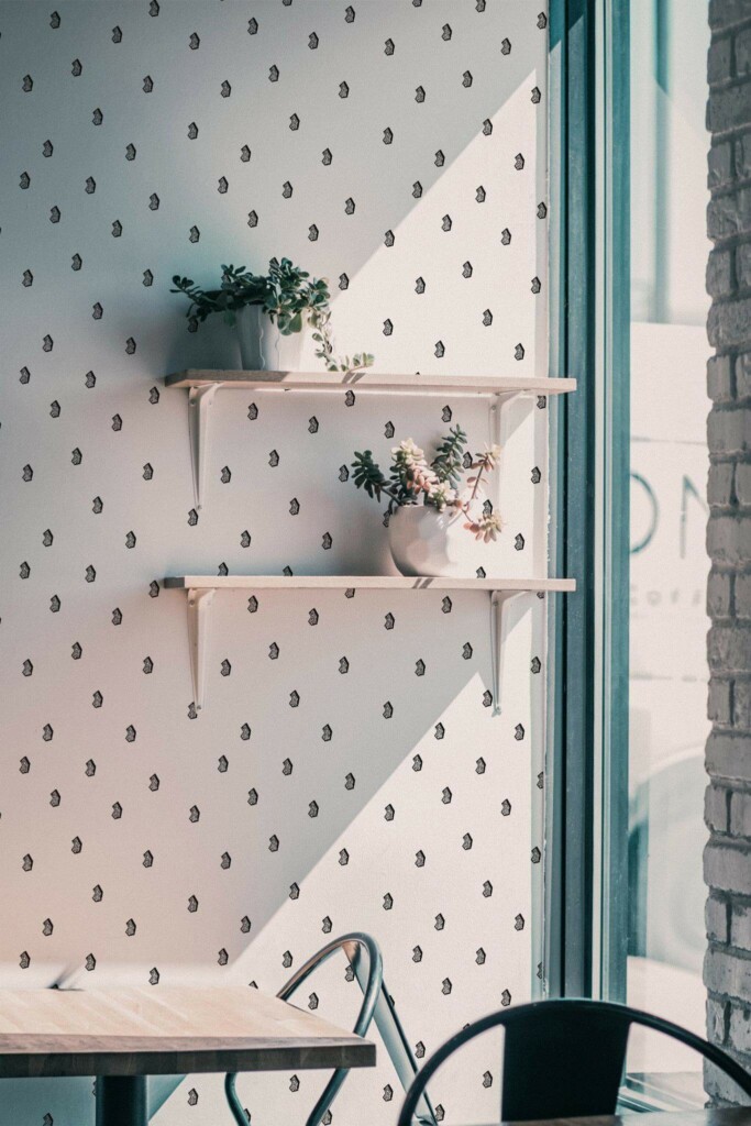 Industrial style cafe decorated with Geometric abstract shapes peel and stick wallpaper
