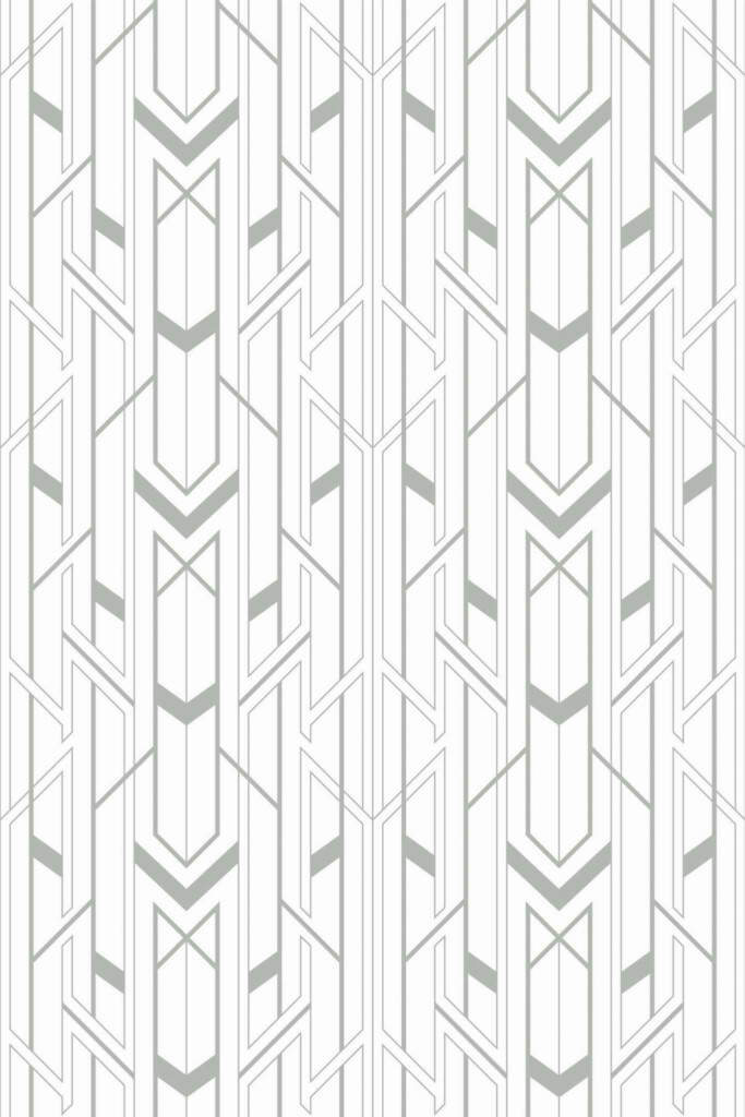 Pattern repeat of Geometric Art Deco removable wallpaper design