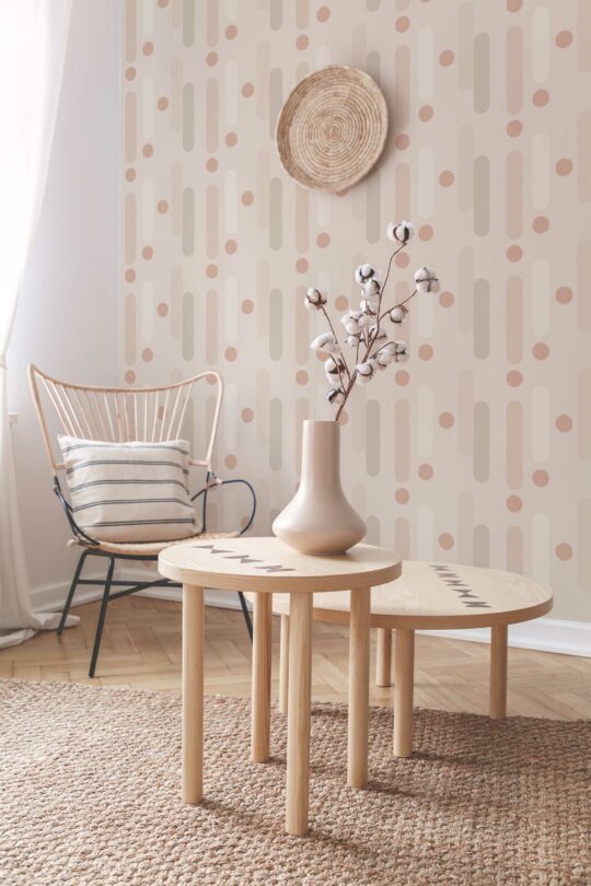 neutral geometric non-pasted wallpaper