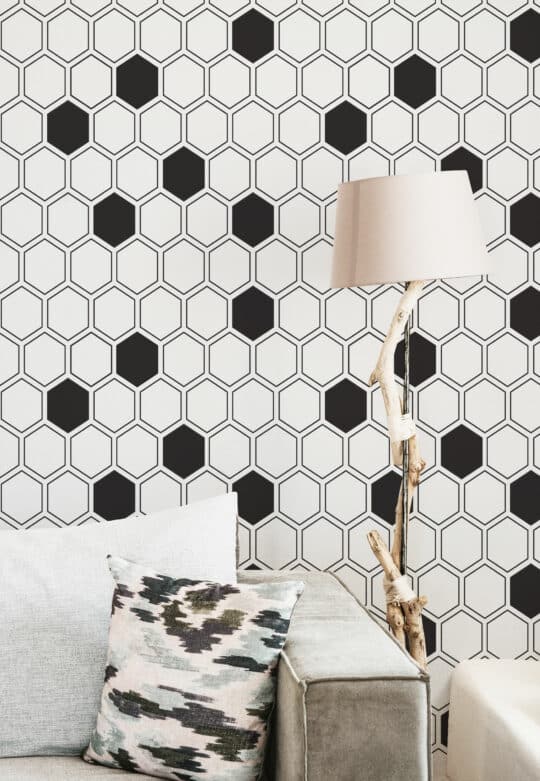 hexagon geometric non-pasted wallpaper