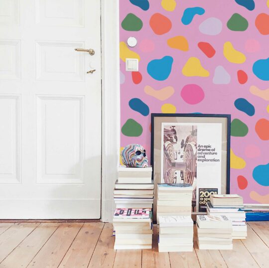 Fancy Walls’ Whimsical Journey Through Pink Geometry – wallpaper for any room
