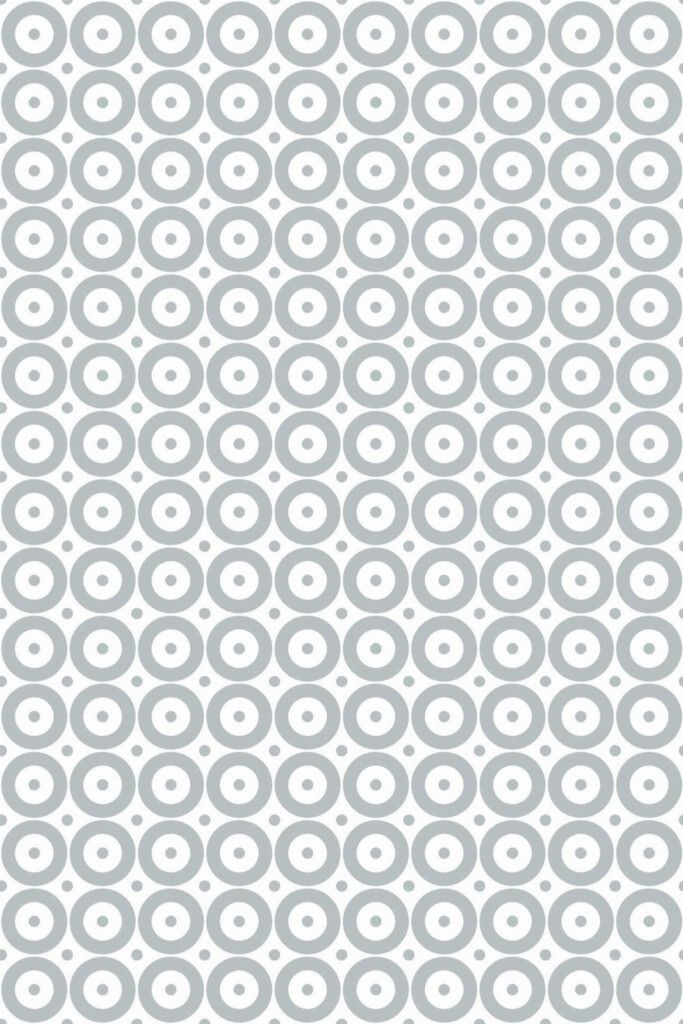Pattern repeat of Geometric circles and dots removable wallpaper design