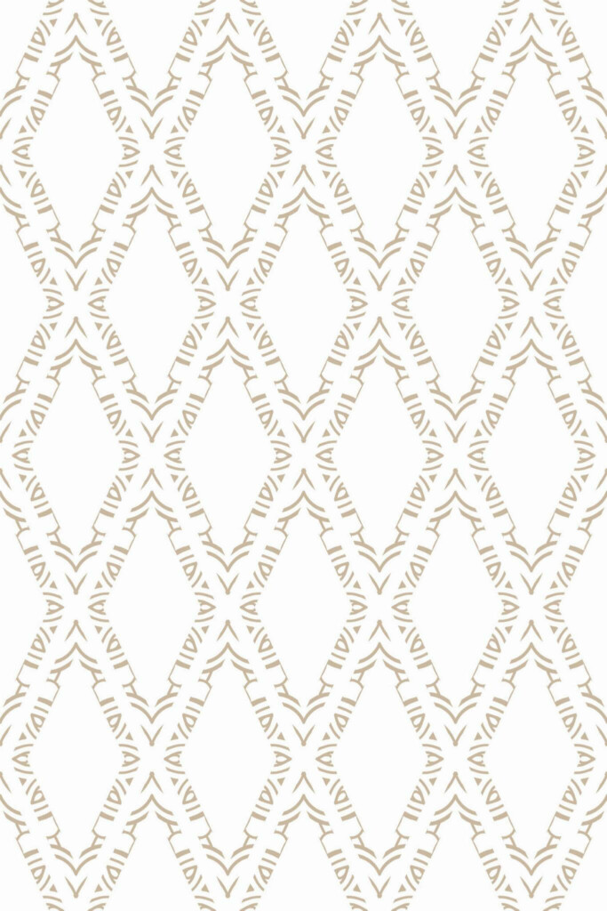 Pattern repeat of Geometric delicate diamond pattern removable wallpaper design