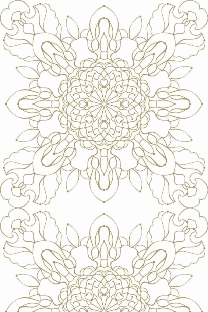 Pattern repeat of Geometric floral removable wallpaper design