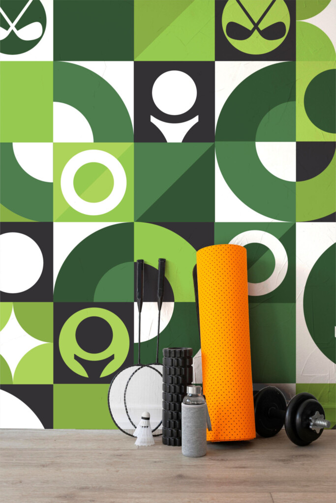 Fancy Walls abstract golf pattern wall mural peel and stick.