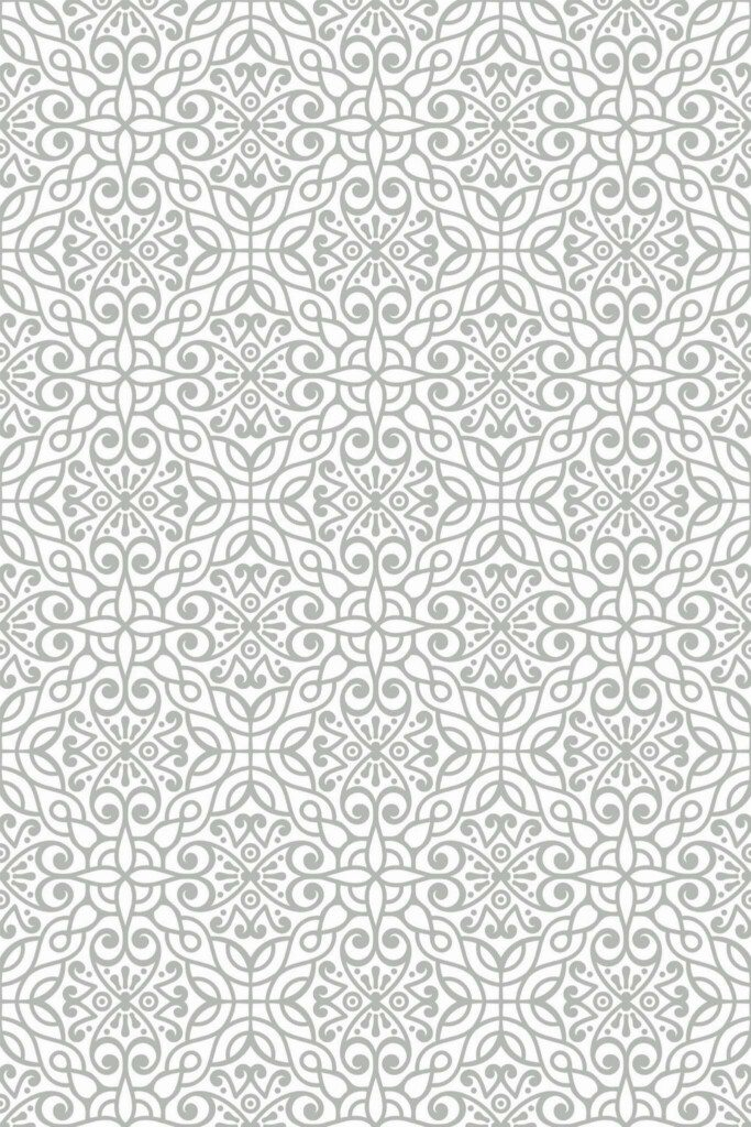 Pattern repeat of Geometric ornament removable wallpaper design