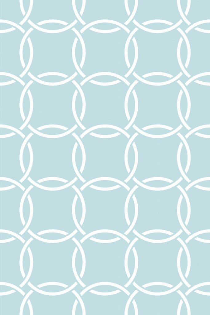 Pattern repeat of Geometric overlapping circle removable wallpaper design