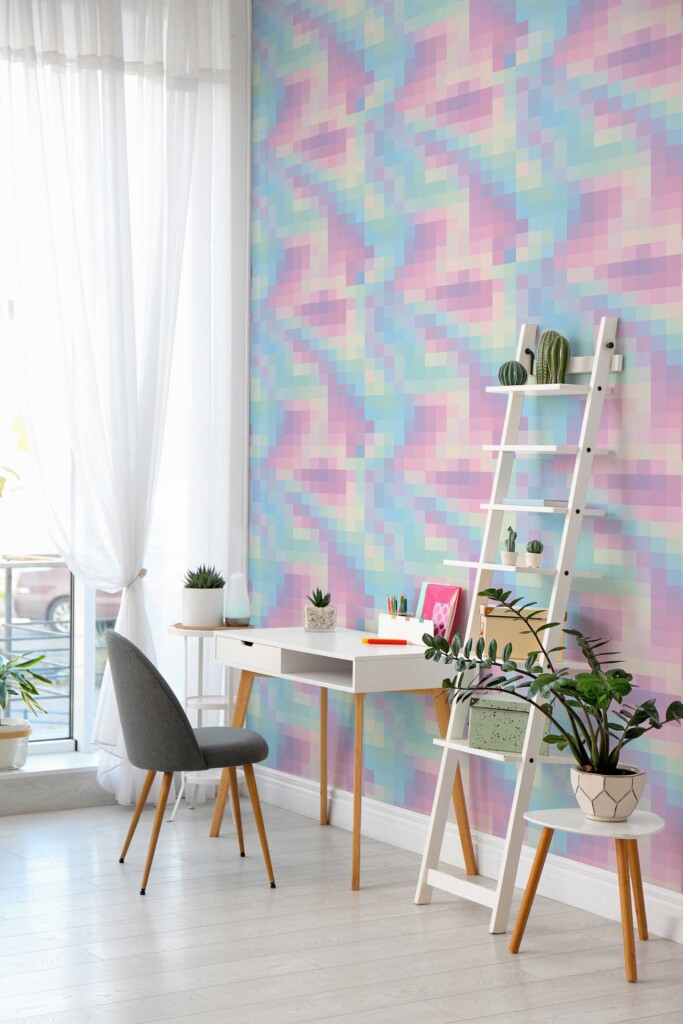 Pastel aesthetic Geometric wallpaper for walls by Fancy Walls