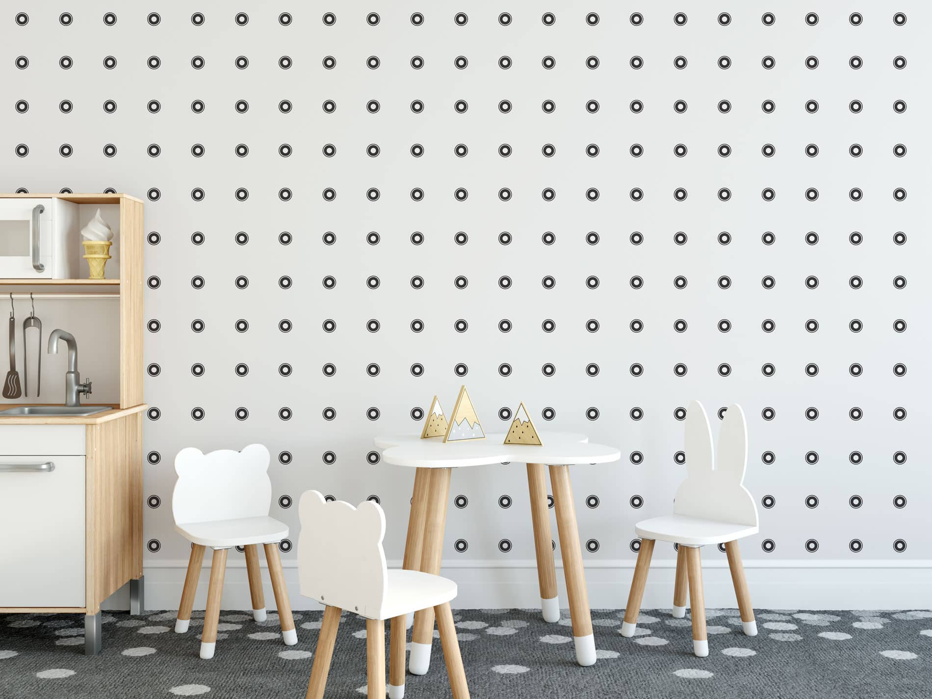 Modern polka dot temporary wallpaper