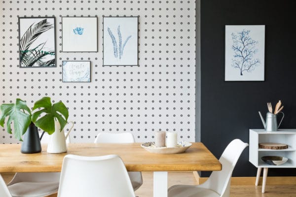 Modern polka dot stick on wallpaper