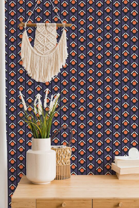 Contemporary geometric temporary wallpaper