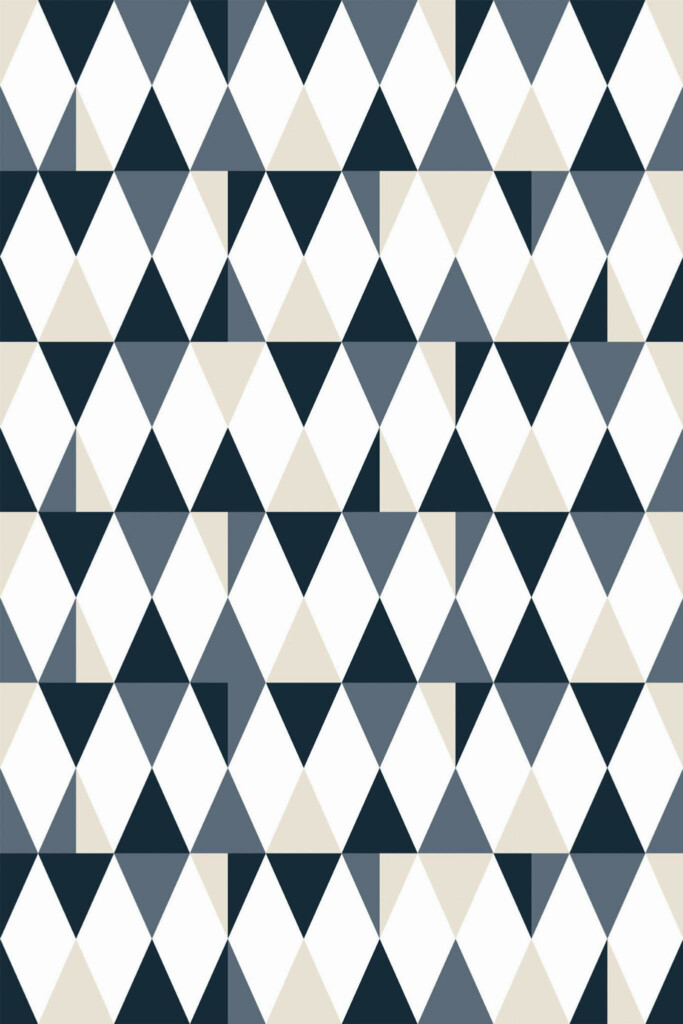 Pattern repeat of Geometric rhombus and triangle removable wallpaper design