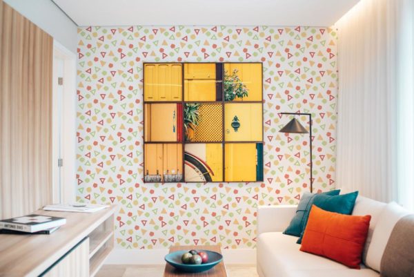 Multicolor geometric shapes temporary wallpaper