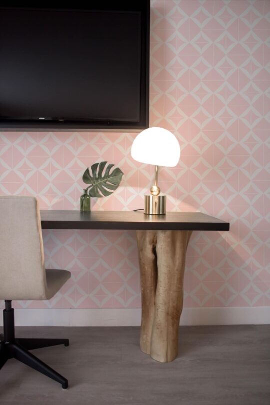 Pink square pattern peel and stick removable wallpaper