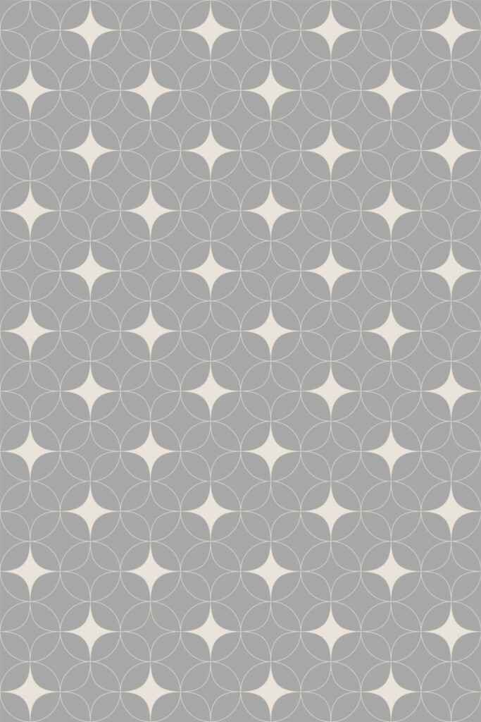 Pattern repeat of Geometric stars removable wallpaper design
