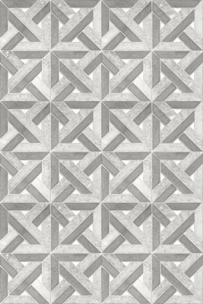 Pattern repeat of Geometric stone tile removable wallpaper design