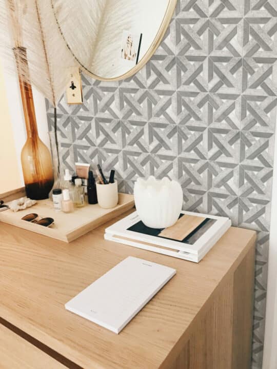 Geometric stone tile self adhesive wallpaper