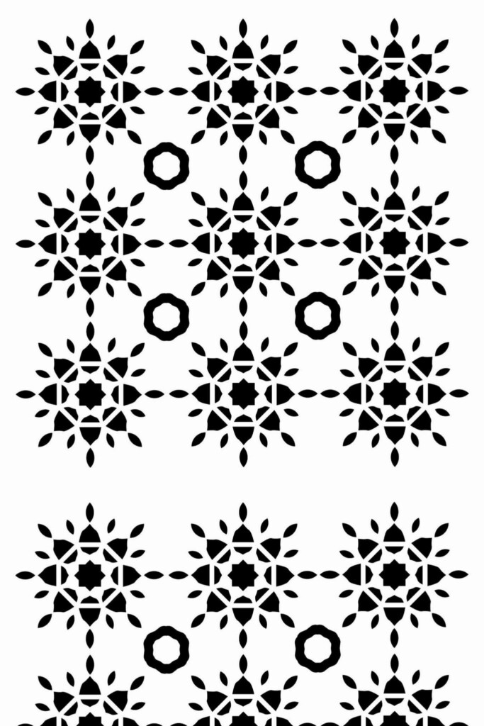 Pattern repeat of Geometric sun removable wallpaper design