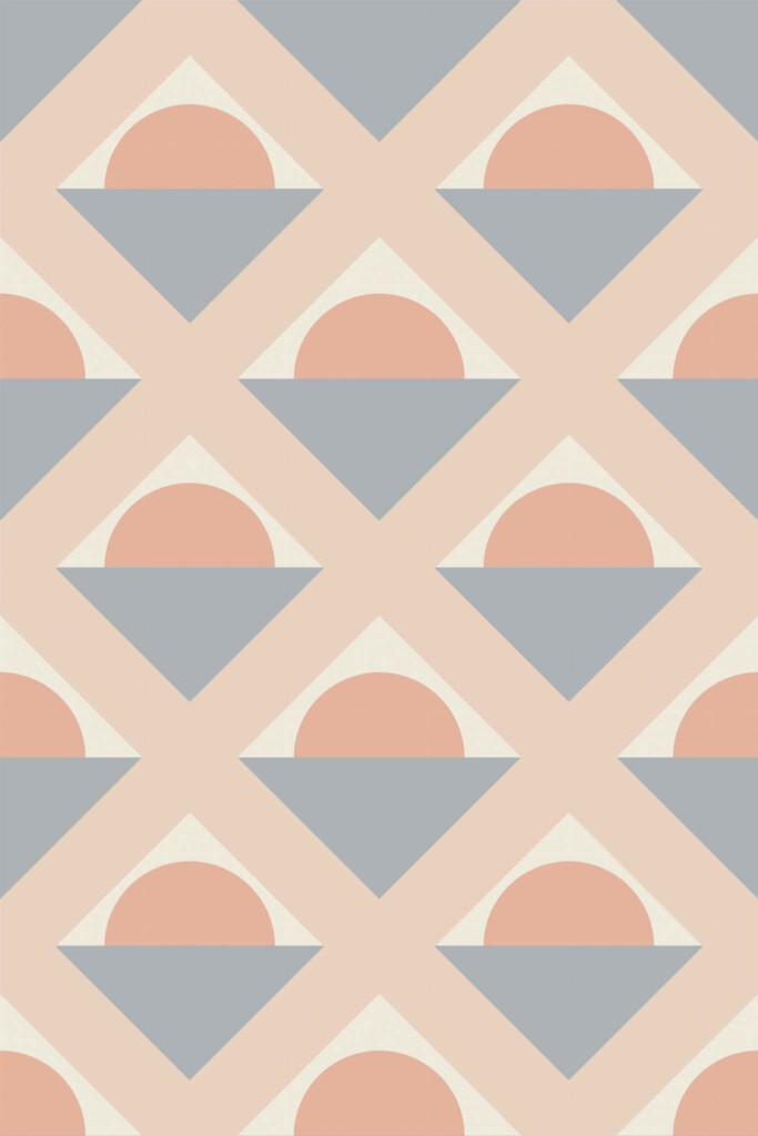Pattern repeat of Geometric sunset removable wallpaper design