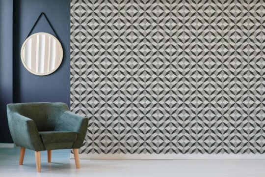 Contemporary geometric tile self adhesive wallpaper