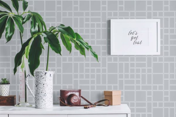 Gray tile wallpaper for walls