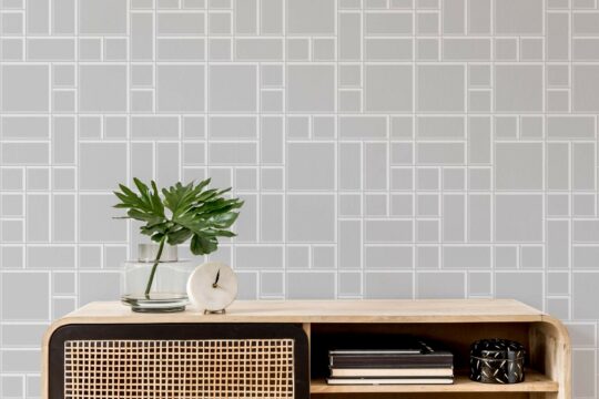 Gray tile peel stick wallpaper