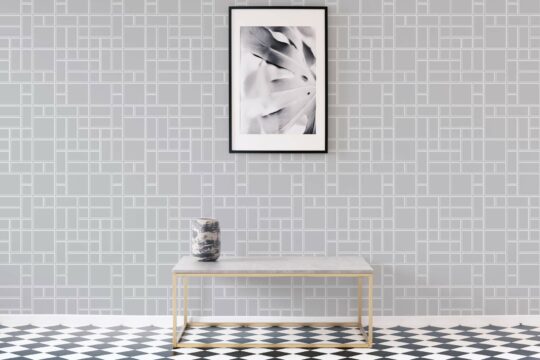 Gray tile temporary wallpaper