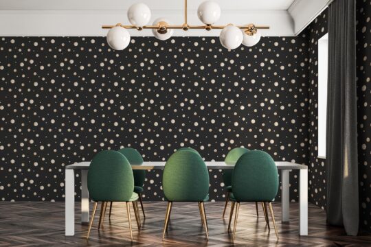 dots beige and black traditional wallpaper