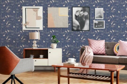 gold bird non-pasted wallpaper