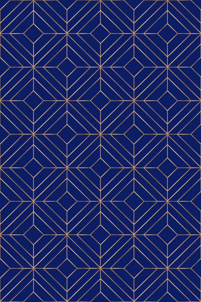Traditional wallpaper in classy blue pattern by Fancy Walls