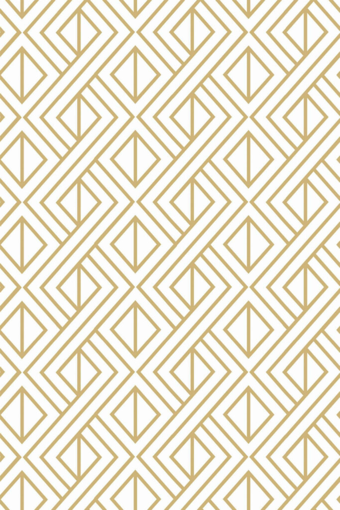 Pattern repeat of Gold geometric removable wallpaper design
