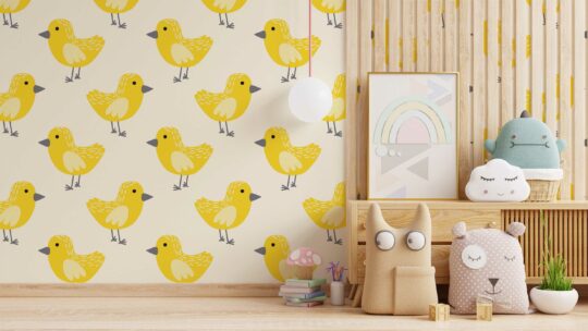 Golden Featherscape removable wallpaper by Fancy Walls