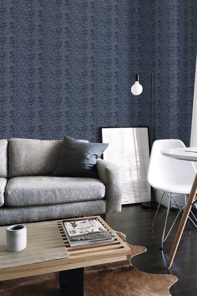 Fancy Walls traditional wallpaper with gothic blue leopard theme