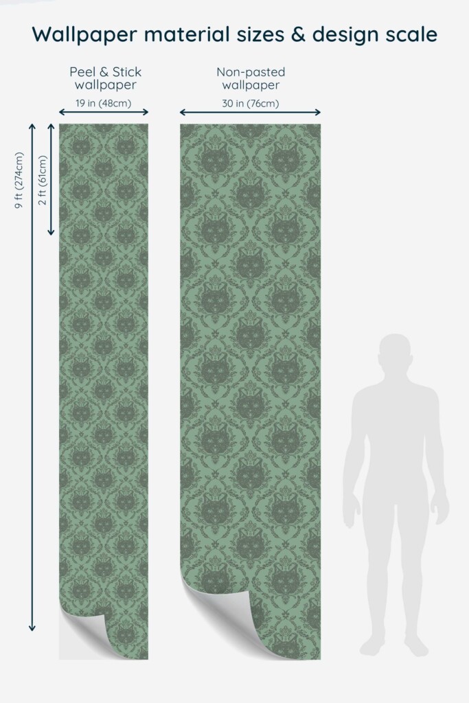 Intense feline damask Fancy Walls removable wallpaper
