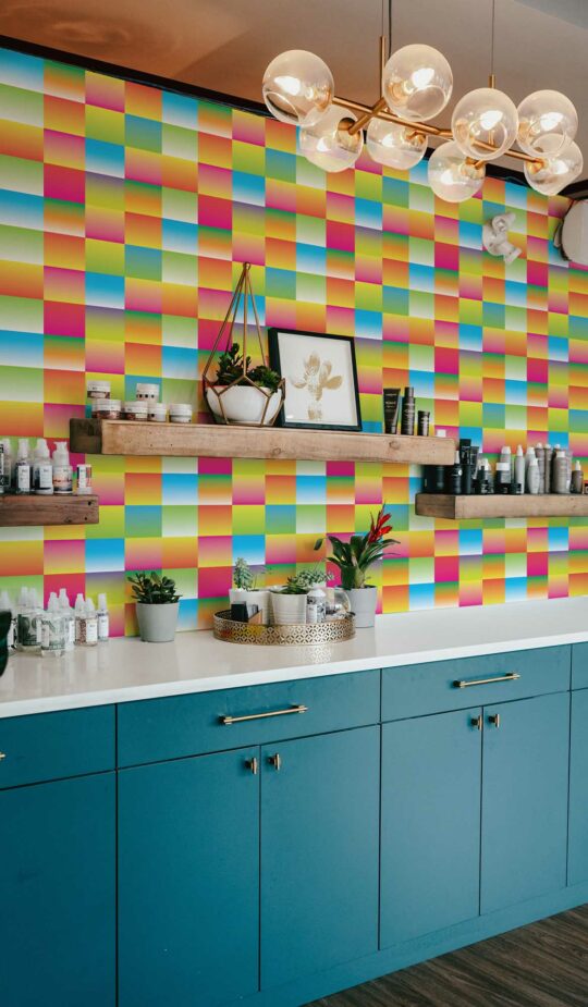 squares colorful traditional wallpaper