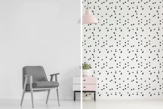dots gray and black traditional wallpaper