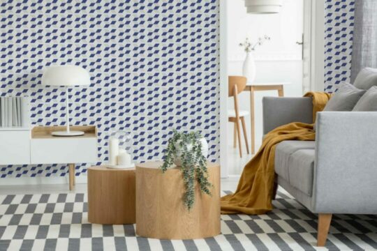 Geometric cube tile stick on wallpaper