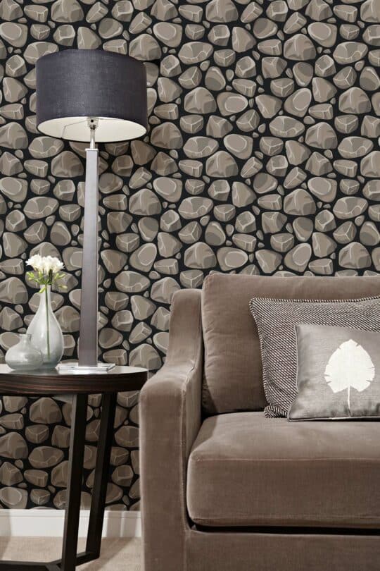 stone gray and brown traditional wallpaper