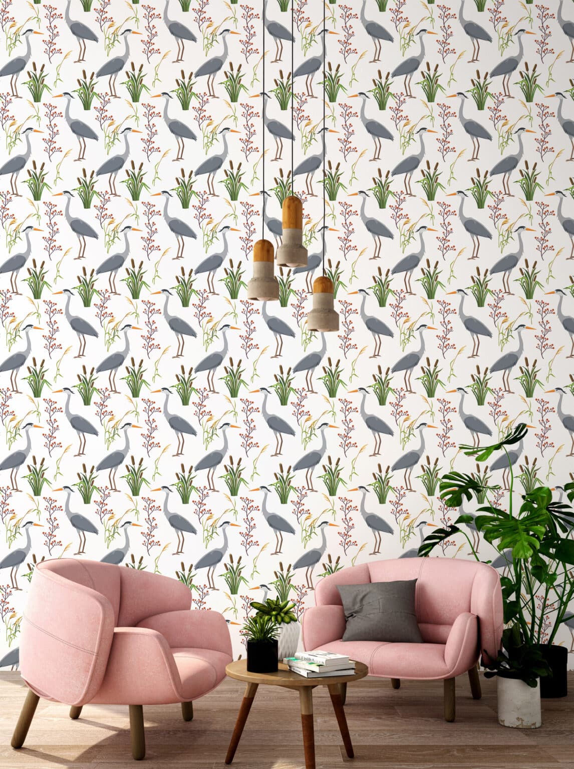 Modern bird Wallpaper - Peel and Stick or Non-Pasted | Save 25%