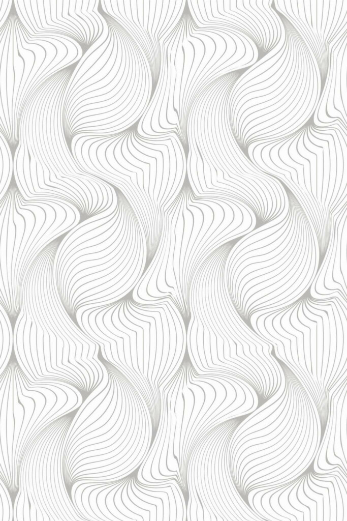 Pattern repeat of Gray and white abstract removable wallpaper design