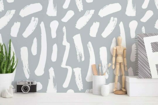 Minimalist paint brush stroke wallpaper for walls