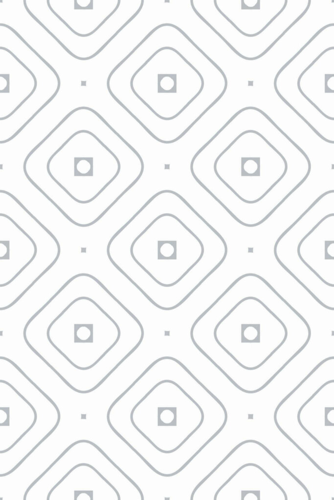 Pattern repeat of Gray and white geometric removable wallpaper design