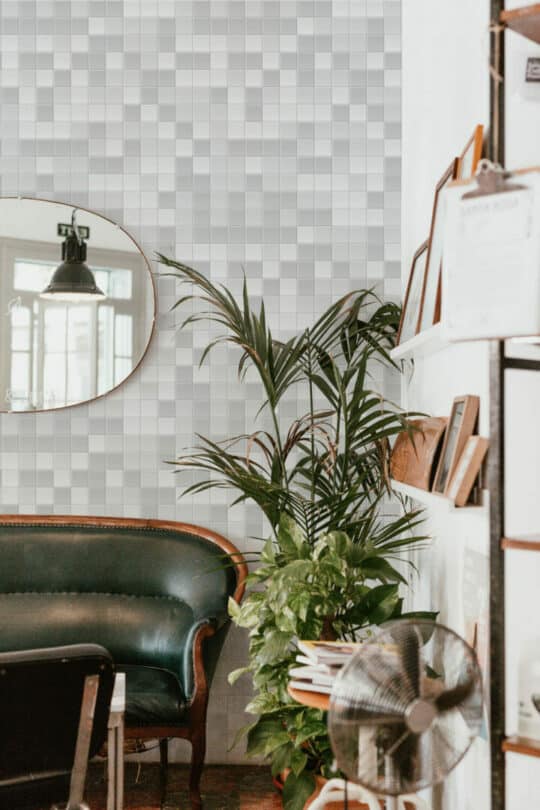Gray mosaic tile wallpaper for walls