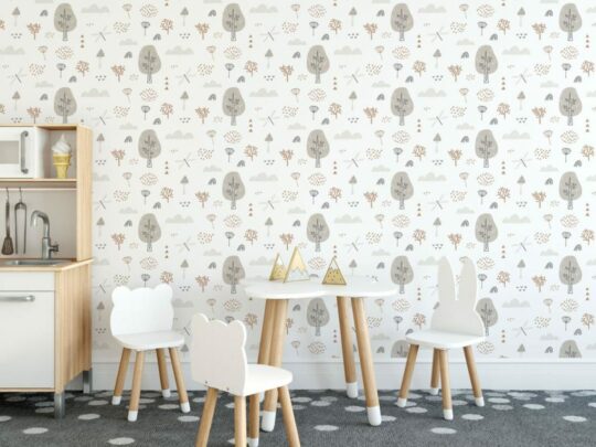 Boho forest peel and stick wallpaper