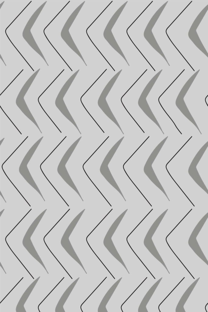 Pattern repeat of Gray chevron removable wallpaper design