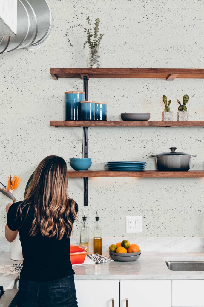 Self-Adhesive Wallpaper with Gray Concrete Look by Fancy Walls.